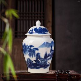 Storage Bottles Ceramic Vase Flowerpot Can Glaze Decorative Handicraft Porcelain Ginger Jars