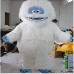 2019 High quality White Snow Monster Mascot Costume Adult Abominable Snowman Monster Mascotte Outfit Suit Fancy Dress239v