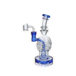 Waxmaid 7.48inch Fab Egg clear clear blue hookah Glass Dab Rig Unique Swiss matrix percolator glass bongs Water Pipes Oil rigs US warehouse retail order free shipping