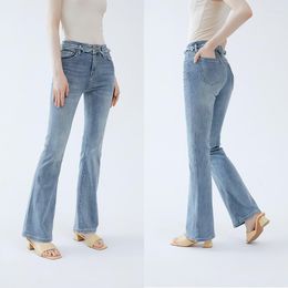 Women's Jeans Denim Micro Flare Pants Zipper High Waist Casual Long For Female 2023 Spring Summer