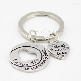 Pendant Necklaces 2023 Arrive"I Love You To The Moon & Back Heart Silver Necklace &Keychain Gift For Gril Boy Friend