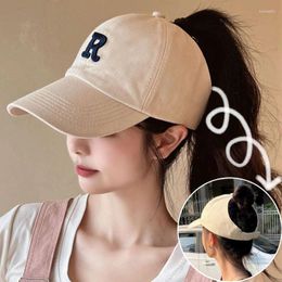 Ball Caps Hollow Out Baseball Cap Summer Women's Adjustable Black Hat Empty Top Messy Hats Casual Cotton Girl Snapback