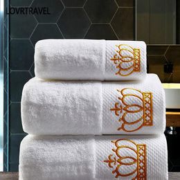 Embroidered Imperial Crown Cotton White el Towel Set Face Towels Bath Towels for Adults Washcloths Absorbent Hand249E2433
