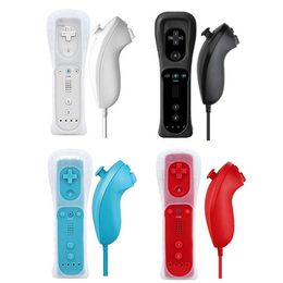 Wiiu wii Console Gamepad Game Controllers Right and Left Game Handle 2 in1 Game Controller Remote Numchuck with Accelerator235w