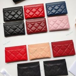 Top Quality Luxury Designer Card Holder Purses C Wallets With Original Box Caviar Lambskin Genuine Leather Womens Coin Purse Wallet Card holder Security Code