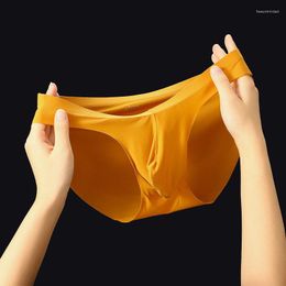 Underpants Sexy Ultra-thin Breathable Briefs Mens Underwear Boxer Shorts Ice Silk Male Panties Seamless Man