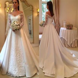 Свадебные платья с длинным рукавом от плеч ручной работы