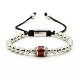Fashion Pandora Bracelet Whole 6mm Good Quality Silver Beads With Big Hole Pink Red And Green Cz Braided Bracelets For Men And176W
