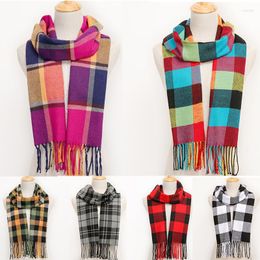 Scarves Winter Ot Sale Men Scarf Women Wit Tassel Colour Lattice Casmere Tinker Autumn Warm Female Sawl Lon Couple