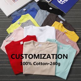 Men's T-Shirts High Quality 240G Cotton T-shirt Custom T-Shirts Your OWN Design Brand Picture Custom T-Shirt For Men And Women DIY Top Tee 230720