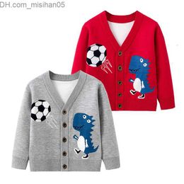 Cardigan Cardigan Dinosaur Play Football Cardigans For Boys Winter Toddler Sweaters Girls Knitwear Jersey Children Clothes Kids Outfit Z230726