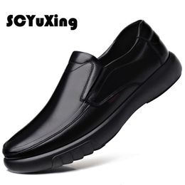 Dress Shoes Men's Genuine LeatherMicrofiber Leathe shoes 38-47 Soft Anti-slip Rubber Loafers Man Casual Leather Shoes 230720