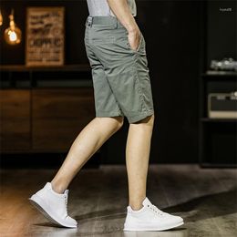 Men's Shorts 2023 Summer Thin Cotton Solid Korean Fashion Slim Fit Capris Sports Large Stretch Breathable Casual