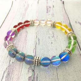 MG0619 New Arrival 7 Chakra Bracelet Mermaid Crystal Bead Energy Women's Bracelet Luck Powerful Stone Jewellery Whole296E