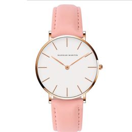 36MM Simple Womens Watches Accurate Quartz Ladies Watch Comfortable Leather Strap or Nylon Band Two Hands Wristwatches2909