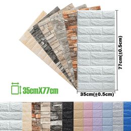 Wall Stickers 35X77cm Foam 3D Brick Self Adhesive Wallpaper Panels Home Decor Living Room Bedroom Decoration Bathroom Sticker 230720