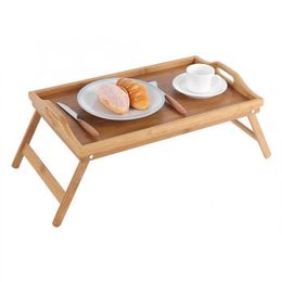 50 x 30 x 4cm Portable Bamboo Wood Bed Tray Breakfast Laptop Desk Tea Food Serving Table Folding Leg Laptop Desk 201029333e