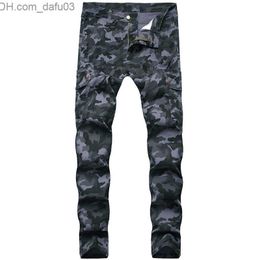 Men's Jeans Men jeans fashion multi-pocket men pants army green pants long jeans European and American folds Slim fit Z230801