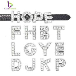 130pcs 8mm Full Rhinestone English Alphabet A-Z DIY Slide letters slide letter Charm fit Bracelet wristband LSSL01 130 CJ191116234U