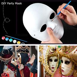 5 Pcs Paper White Mache Masks Create Artistic Craft From Theatre And Halloween Costumes Party Masquerade Parties Decorations