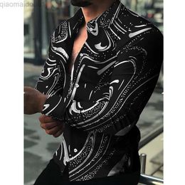 Men's Casual Shirts Long Sleeve Shirt Long M-2XL Men New Newest Nice Polyester Printed Shirt Sleeve Slim Button T Causal Practicals L230721