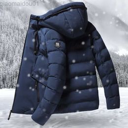Men's Jackets Fashion Winter Jacket Men Hoodied Parka Men Warm Windproof Coat Male Thicken Zipper Warm Jackets Mens Solid Down Coats M-4Xl L230721