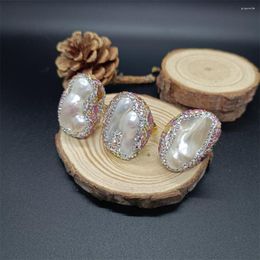 Cluster Rings Natural Baroque Pearl Women's Ring Irregular Personality Simple Luxury Temperament Exquisite Fashion Ladies Versatile Jewellery