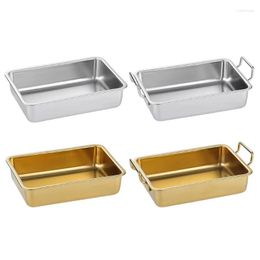 Plates 304 Stainless Steel Square Plate For Snack Barbecue Tray Kitchen Dining Table Multifunctional Storage
