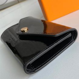 wallets Card holders Luxury patent leather school bags Multicolor Holder Purse Short Wallet Whole Coin Designer Pocket Leather222g