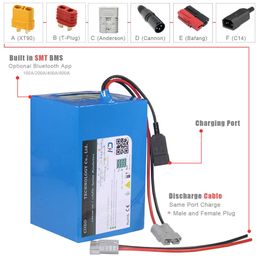 48V 60Ah Battery Pack with 120A/240A BMS EU Charger Electric Bicycle Lithium Battery