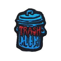 Creative Trash Motorcycle Cool Front Embroidery Iron on Patch Rocker Club Vest Outlaw Biker MC Patch Free Shipping