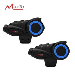 2020 Maxto M3 Waterproof Motorcycle Bluetooth WIFI Video Recorder 6 Riders Helmet Intercom Interphone & HD Sony 1080P Len240b