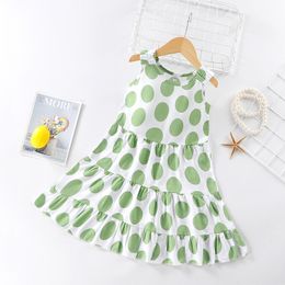 Super Affordable Promotional Clothes 3-10 Years Old Baby Girl Flower Print Dress Birthday Party Princess Dress Kids Summer Dress