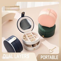 Jewelry Pouches Travel Portable Storage Box Earrings Necklace Multilayer Ring