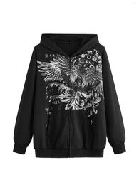 Women's Hoodies Y2K Aesthetic Oversized Hoodie Women S Casual Sweatshirt Punk Grunge Pullover Jacket Harajuku Outwear