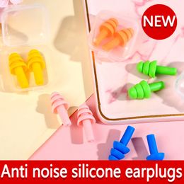 New Silicone Earplugs Bathroom Swimmers Soft and Flexible Ear Plugs for shower travelling & sleeping reduce noise Ear plug multi colors