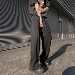 Men's Pants Chinese Style Ice Silk Casual Thin High Street Trousers Handsome Drape Wide Leg Pant Male Clothes 230720