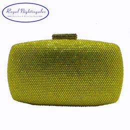 Evening Bags Wholesale Crystal Hard Case Box Clutch Eveing Bag and Clutches for Womens Party Ball Prom Bridal Wedding PurpleYellowOrange 230720
