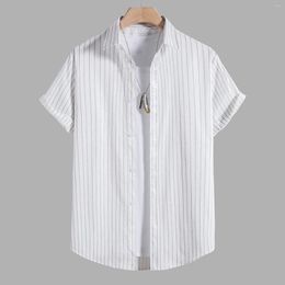 Men's Casual Shirts Tee Men Summer Top Shirt Printed Short Sleeve Turn Down Collar Fashion Cool Long Cotton Tunic
