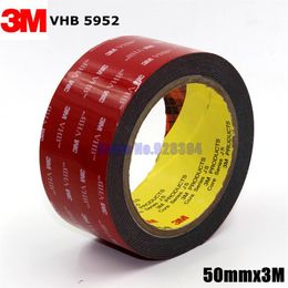 Whole-3M VHB 5952 Black Heavy Duty Mounting Tape Double Sided Adhesive Acrylic Foam Tape 50mmx3Mx1 1mm299B