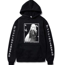 Men's Hoodies Sweatshirts Re zero Starting Life In Another World Anime Men Women Hoodie Cosplay Funny Printed Hooded Harajuku Sweatshirts x0720