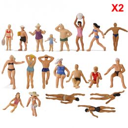 Diecast Model 40pcs Trains HO Scale 1 87 Swimming Figures People Beach Scenery P8719 230721