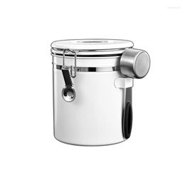 Storage Bottles Coffee Canister Airtight Stainless Steel Kitchen Food Container With Date Tracker And Scoop For Grounds