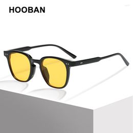 Sunglasses HOOBAN Fashion Square Women Men Vintage Ultra Light Sun Glasses For Female Classic Rivet Outdoor Eyeglasses UV400
