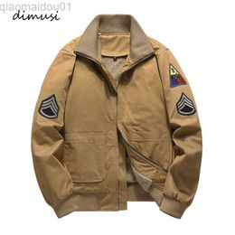 Men's Jackets DIMUSI Winter Men's Bomber Jacket Casual Male Outdoor Stand Collar Fleece Warm Coats Fashion Retro Military Jackets man Clothing L230721