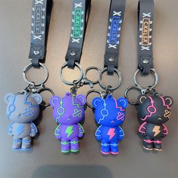 Wholesale creative glow-in-the-dark Cyberbear car keychain cartoon schoolbag pendant cure couple small gift