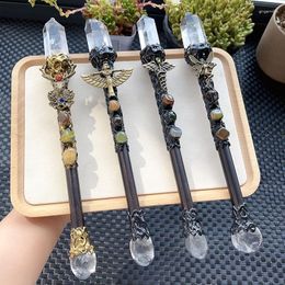 Jewellery Pouches Natural Beautiful Clear Quartz Magic Trace Crystal Double Point Tower Healing