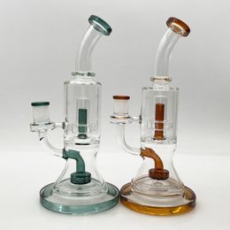 11inch Height Turbine Perc Glass Bong Popular High Quality Water Pipes Perc Glass Bong Wholesale for Adult