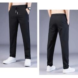 Men's Pants Summer Men's Casual Pants Ice Silk Thin Sports Pants Men's Elastic Straight Trousers Breathable Quick-drying Pants Drop 230720