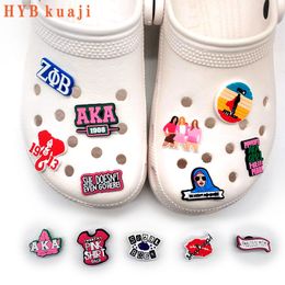 HYBkuaji custom women right protection shoe charms wholesale shoes decorations pvc buckles for shoes